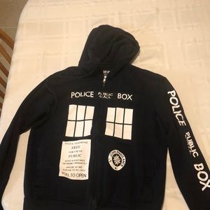 TARDIS doctor who medium jacket with hoodie!